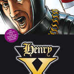 Front cover of Plain Text Henry the Fifth: The Graphic Novel showing King Henry in armour.