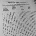 A close up of an interior page from A Christmas Carol Teaching Resource Pack showing a word search..