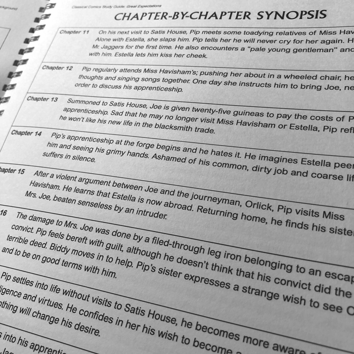 A close up of an interior page from Great Expectations Teaching Resource Pack.