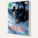 A three-dimensional book showing the Quick Text version of Dracula The Graphic Novel